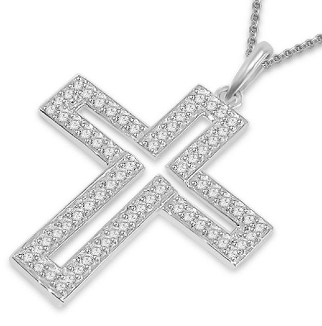 Pave Set Cross Engagement Pendants Natural Diamond VVS1/VS1/SI1/I1 1.00 Ct 14k/18k Solid Gold