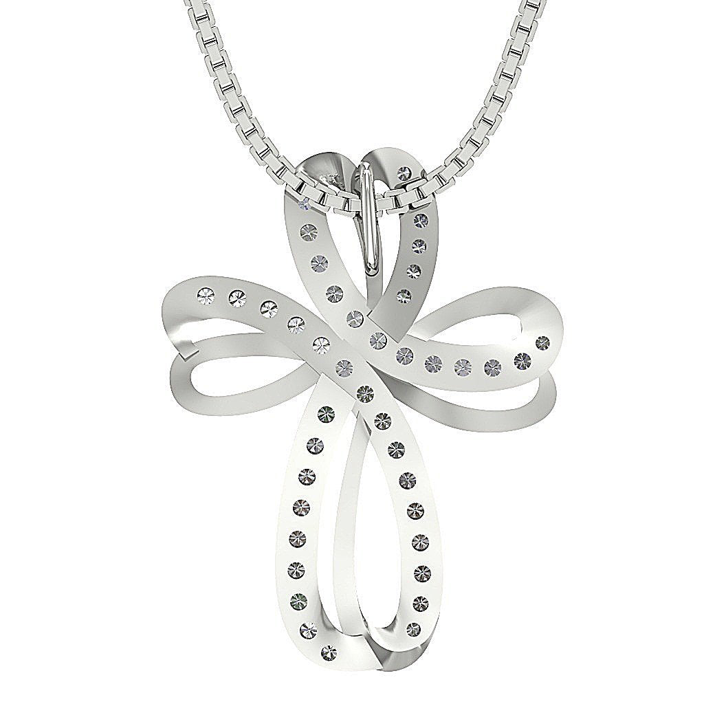 DesignerNaturalDiamond14kSolidGoldCrossPendants