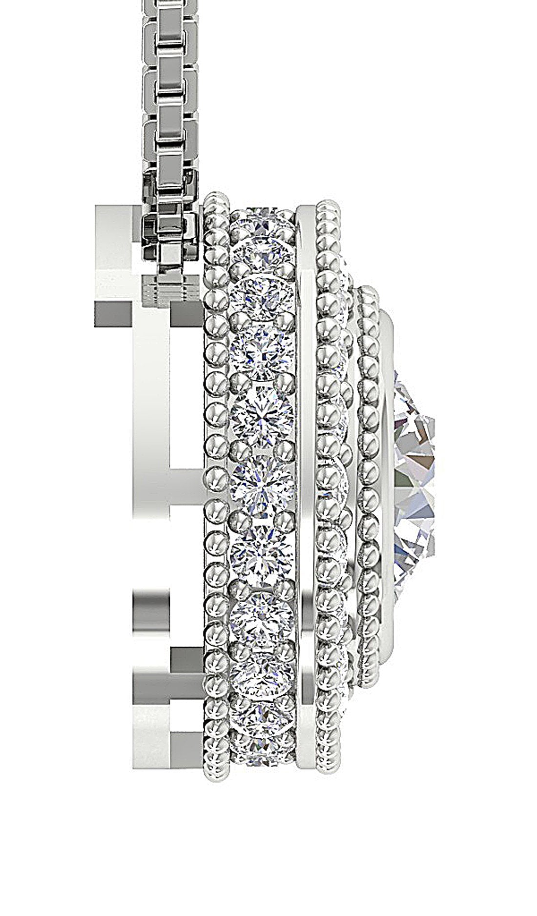 Halo Pendants Prong Bezel Set 14k/18k White Yellow Rose Gold Natural Diamond I1/SI1 G 1.35 Carat