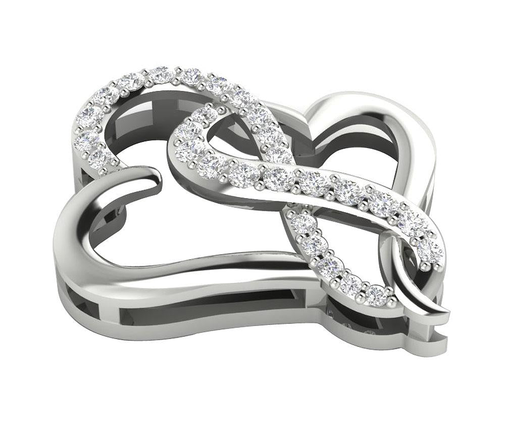 Heart Pendants SI1/I1 G 0.35 Ct Round Diamonds 14k/18k White Yellow Rose Gold