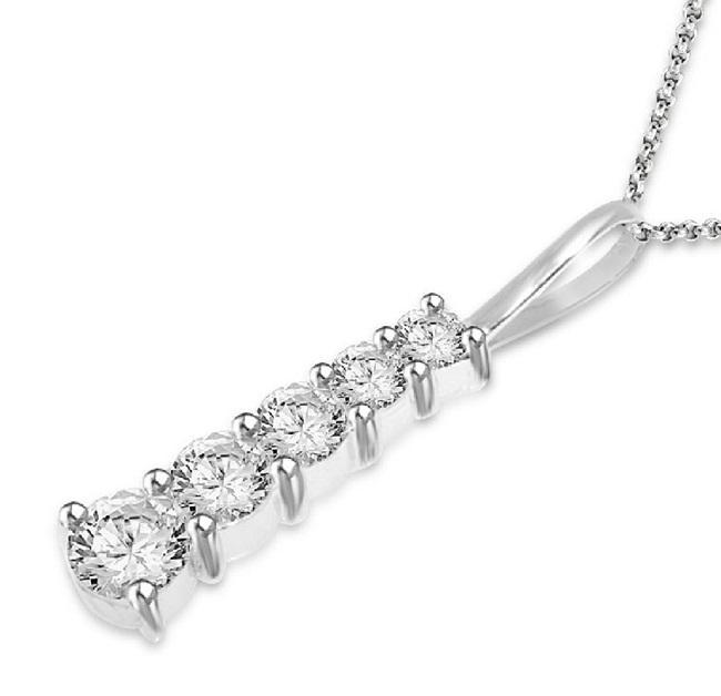 Journey Pendants SI1/I1 G 1.25 Ct Natural Diamonds 14k/18k White Yellow Rose Gold