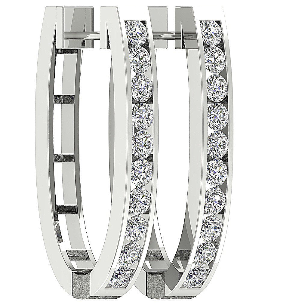 DesignerGenuineCutDiamond14kWhiteGoldEarring