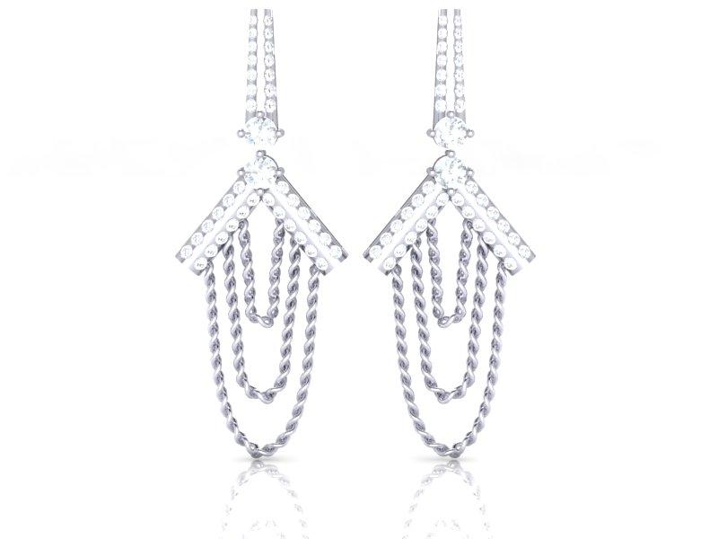 18k/14k Solid Gold Chandelier Wedding Earrings Genuine Diamond I1 G 1.10 Ct Prong Set