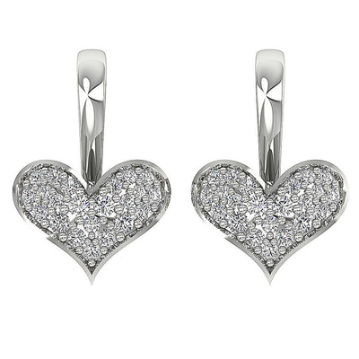 Dangle Heart Anniversary Earrings Round Diamond VVS1/VS1/SI1/I1 G 0.50 Ct 18k/14k Solid Gold