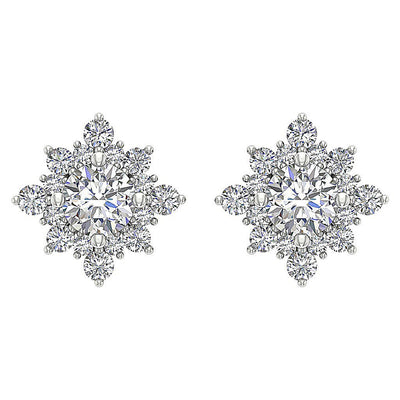 SI1/I1 G 1.80 Ct Solitaire Studs Anniversary Earrings Round Diamond 14k/18k Yellow Gold Prong Set