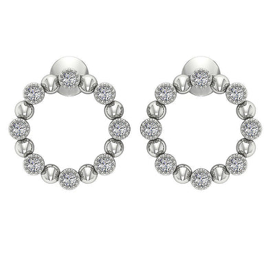 SI1/I1 G 0.50 Ct Fashion Milgrain Engagement Earrings Natural Diamond 18k/14k Yellow Gold Bezel Set