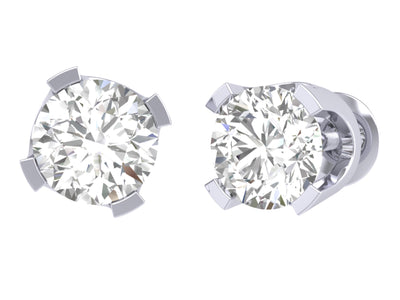Solitaire Studs Earrings I1 G 0.40 Ct 14k / 18k Gold Natural Round Diamonds