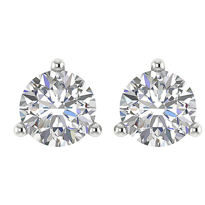 14k/18k Yellow Gold Natural Diamonds Solitaire Studs Earrings SI1 G 0.65Ct Martini Prong Set 4.20MM
