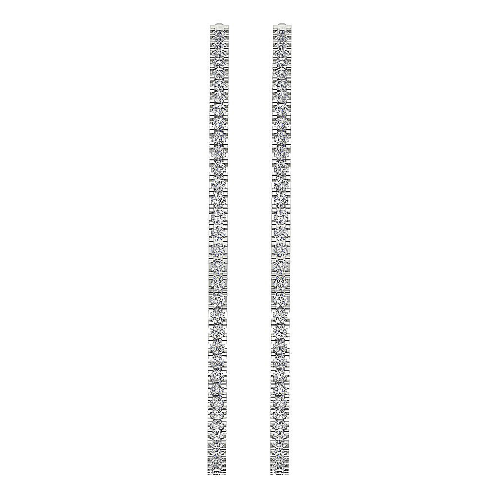 Pave Set Inside Outside Hoop Anniversary Earrings Round Diamond VVS1/VS1/SI1/I1 1.50 Ct 18k/14k White Yellow Rose Gold