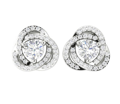 14k/18k White Gold Natural Diamond I1 G 1.50Ct Removable Jacket Halo Solitaire Stud Earring 12.70MM