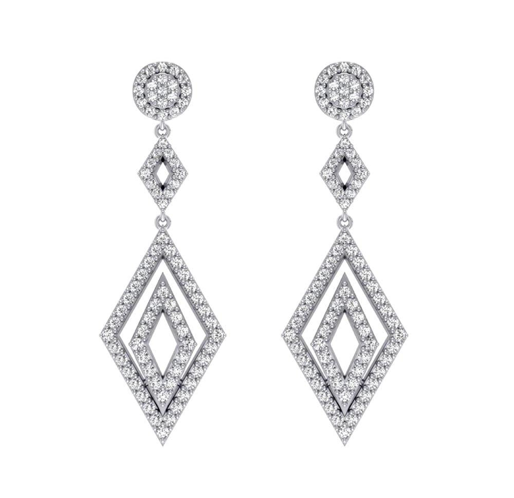 VVS1/VS1/SI1/I1 1.50 Ct Chandelier Engagement Earrings Natural Diamond 18k/14k White Yellow Rose Gold