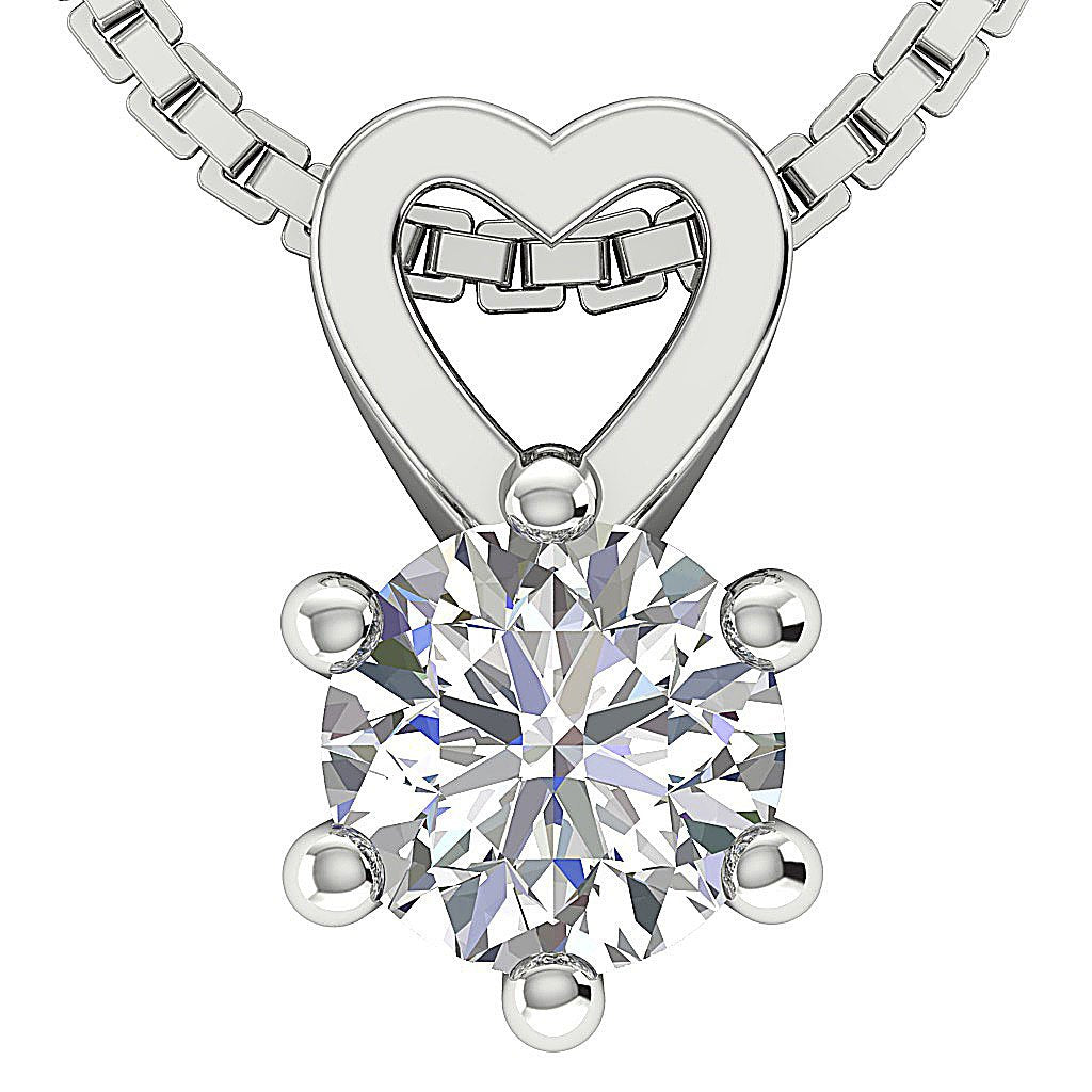 Solitaire Pendants VS1/SI1/I1 0.25Ct 14k/18k White Yellow Rose Gold Natural Diamonds