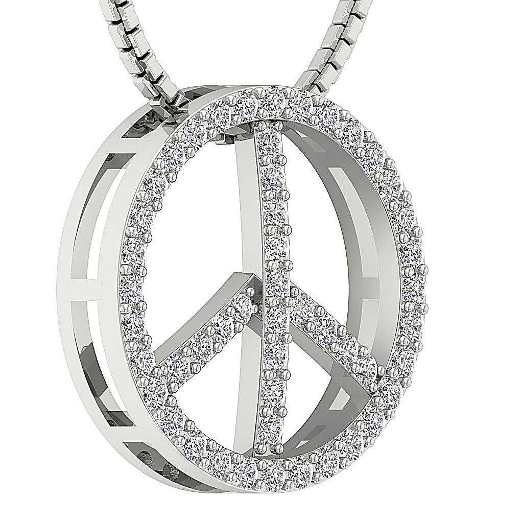 Natural Diamond Circle Of Love Engagement Pendants SI1/I1 G 0.50 Ct 14k/18k White Gold Prong Set