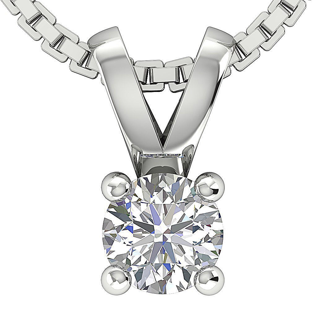 Solitaire Pendants 14k/18k Solid Gold VS1/SI1/I1 0.25 Ct Natural Diamonds Width 4.00 MM