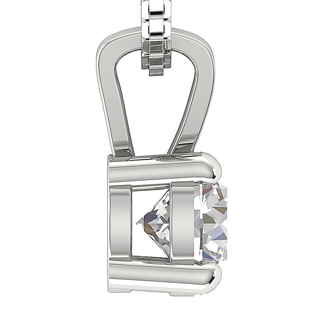 14k/18k White Yellow Rose Gold SI1/I1 G 0.80Ct Solitaire Pendants Round Diamonds Prong Set 5.70MM