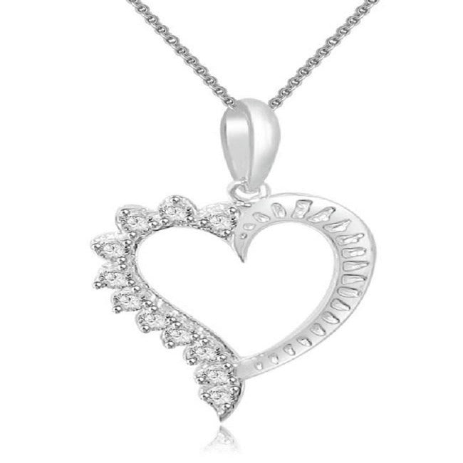 Heart Pendants Natural Diamond 14k/18k White Yellow Rose Gold SI1/I1 G 0.30 Carat