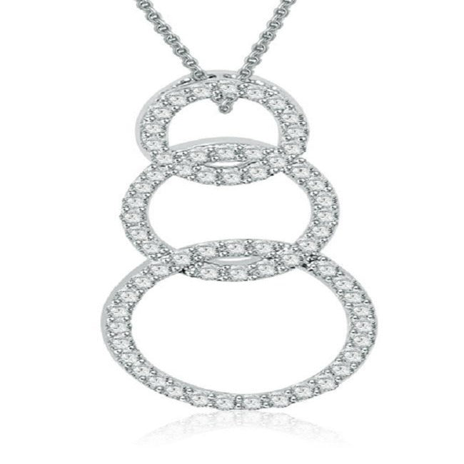 Pave Set Circle Of Love Engagement Pendants Natural Diamond I1 G 1.15 Ct 14k/18k White Yellow Rose Gold