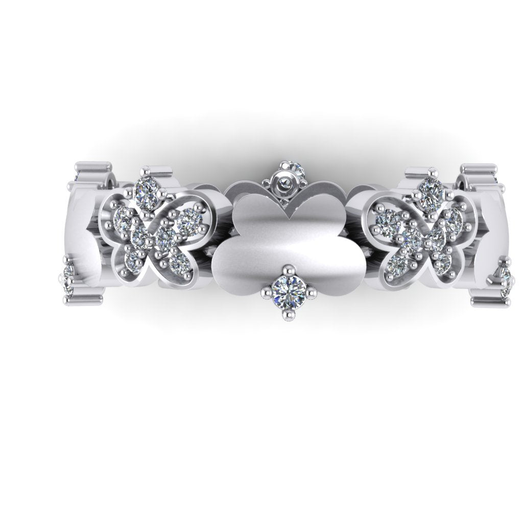 6.40 MM Vintage Wedding Eternity Ring I1 G 0.50ct Genuine Diamond 14k White Gold Prong Set