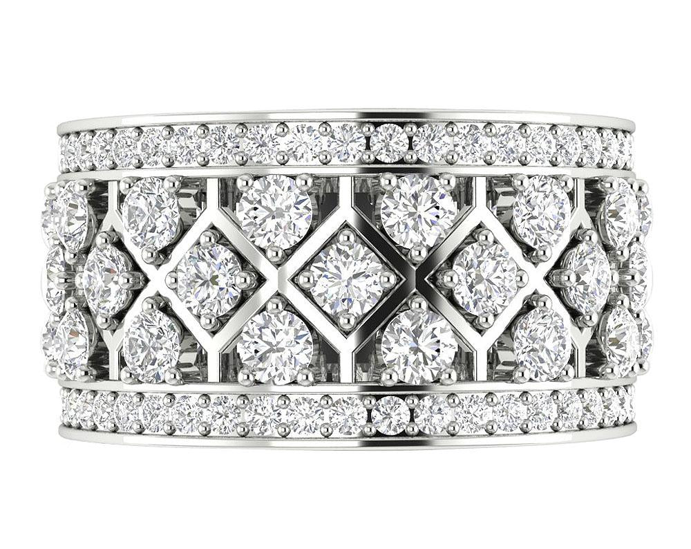 SI1 G 3.50 ct Designer Wedding Eternity Ring Natural Diamond 14k Yellow Gold
