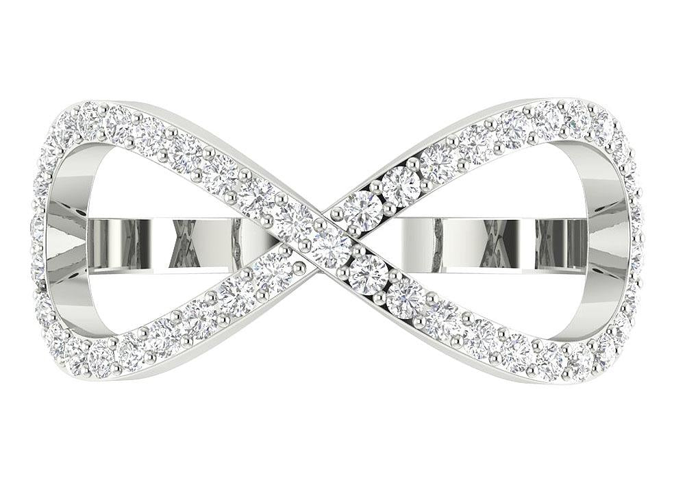 14k White Gold Vintage Anniversary Ring SI1 G 0.50 Carat Natural Round Diamond Prong Set 9.10MM