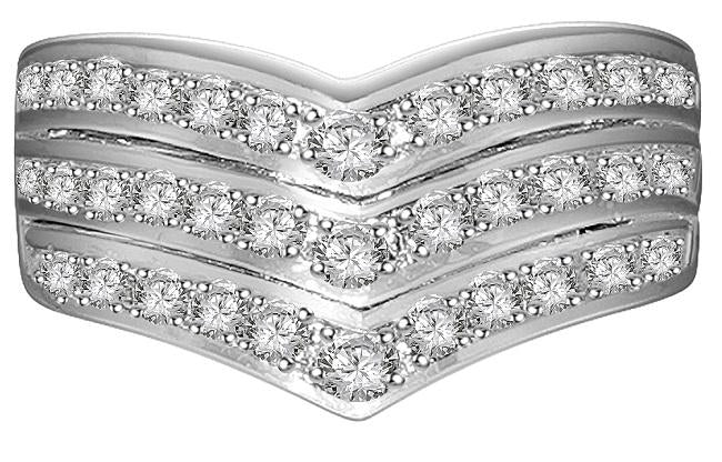 14k Rose Gold Designer Right Hand Anniversary Ring VS1 E 1.01 Ct Round Diamond Prong Set