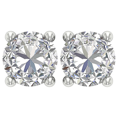 I1 G 2.50 Ct 4 Prong Set Natural Diamond 14k Solid Gold Solitaire Stud Earring