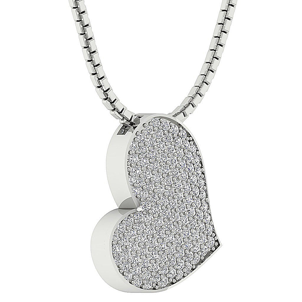 DesignerPaveSet14kWhiteGoldHeartEngagementPendants