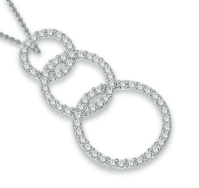 Pave Set Circle Of Love Engagement Pendants Natural Diamond I1 G 1.15 Ct 14k/18k White Yellow Rose Gold