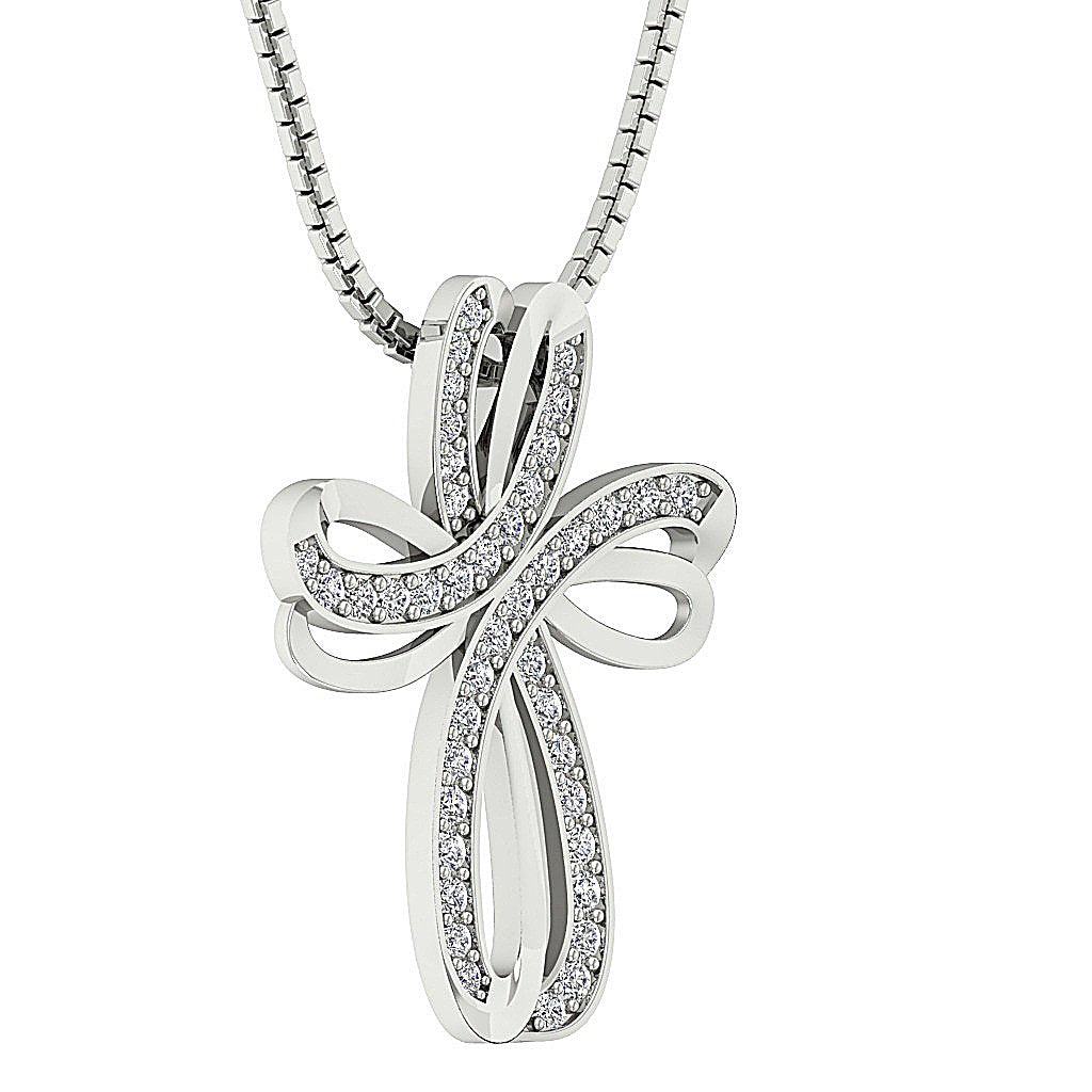 DesignerPaveSet14kWhiteGoldNaturalDiamondPendants