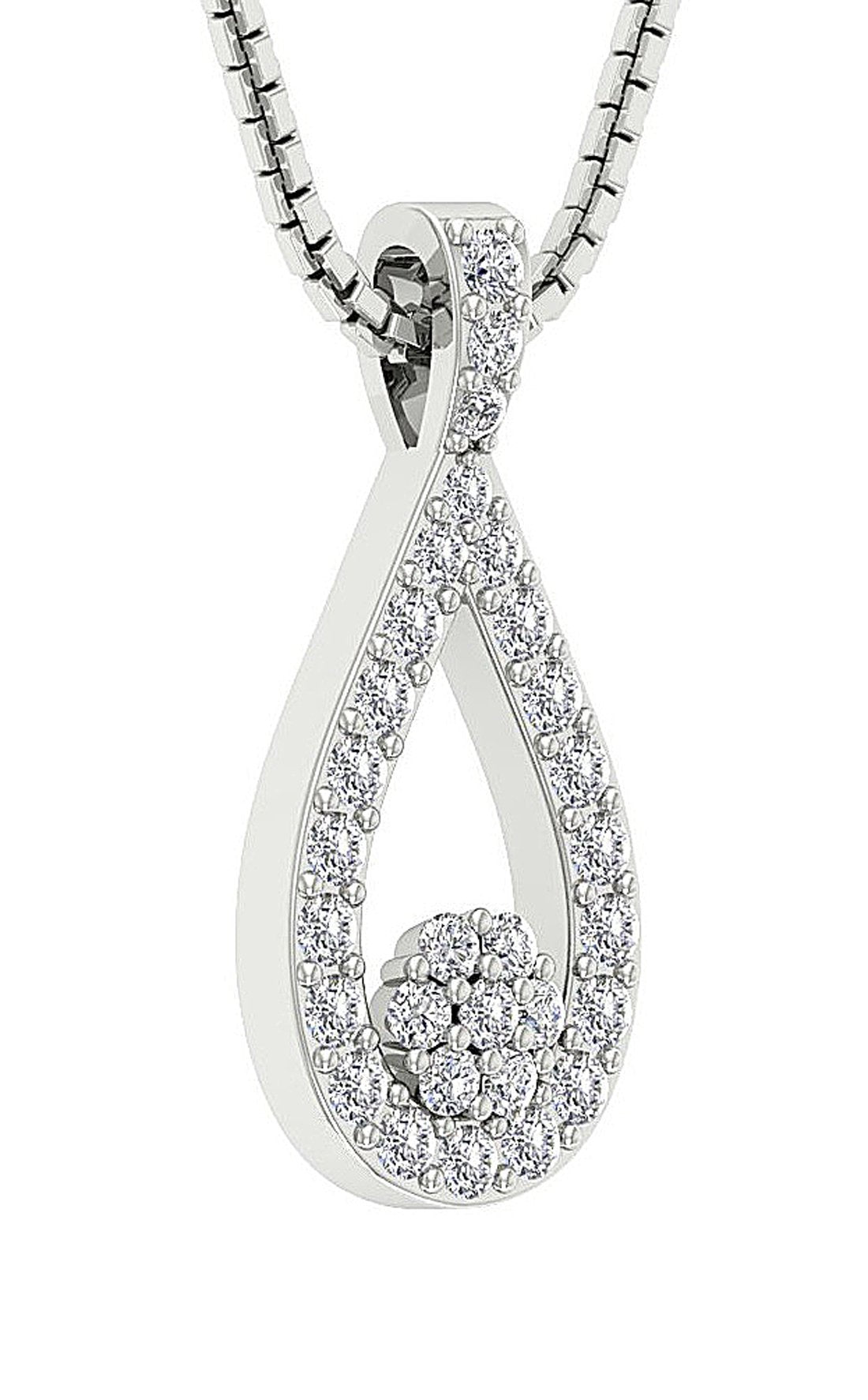 Fashion Pendants 14k/18k White Yellow Rose Gold I1/SI1 G 0.50 Carat Natural Diamond