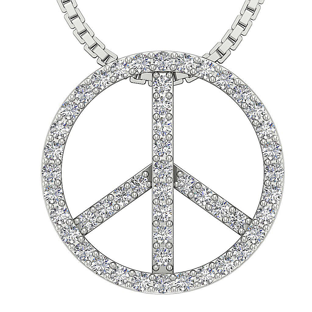 Natural Diamond Circle Of Love Engagement Pendants SI1/I1 G 0.50 Ct 14k/18k White Gold Prong Set