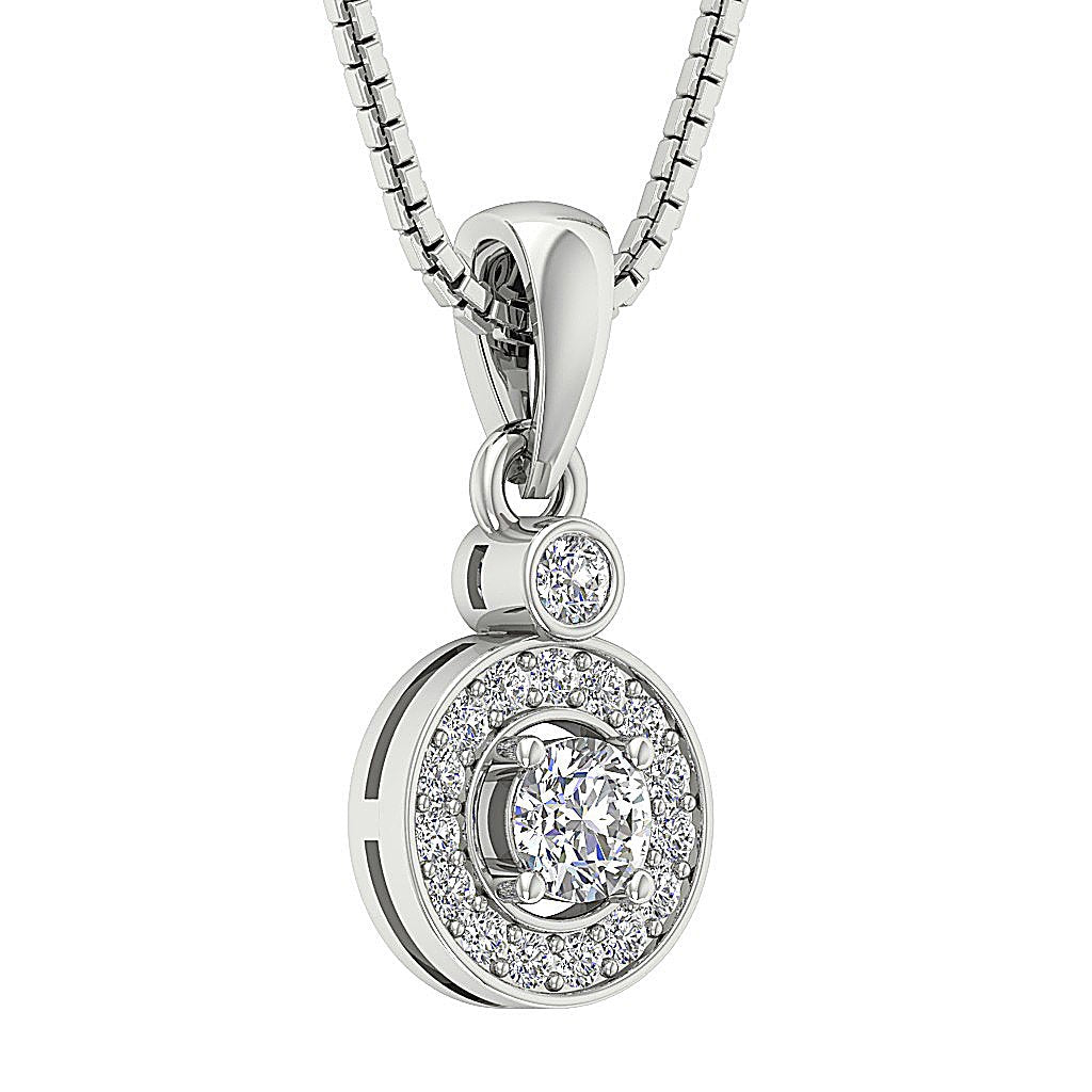 SI1/I1 G 0.60 Ct Circle Of Love Anniversary Pendants Round Diamond 14k/18k Yellow Gold Prong Set