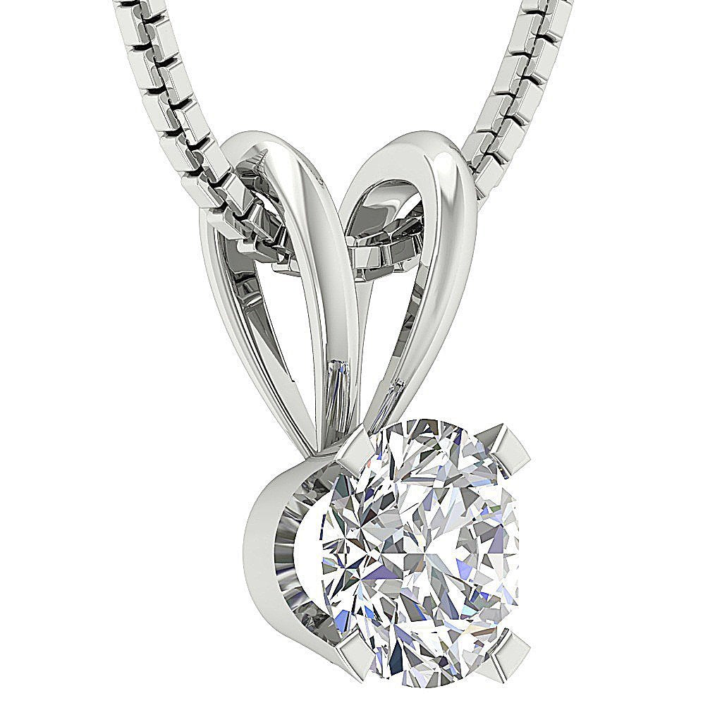 Solitaire Pendants 14k/18k White Yellow Rose Gold SI1/I1 G 0.75 Ct Natural Diamonds
