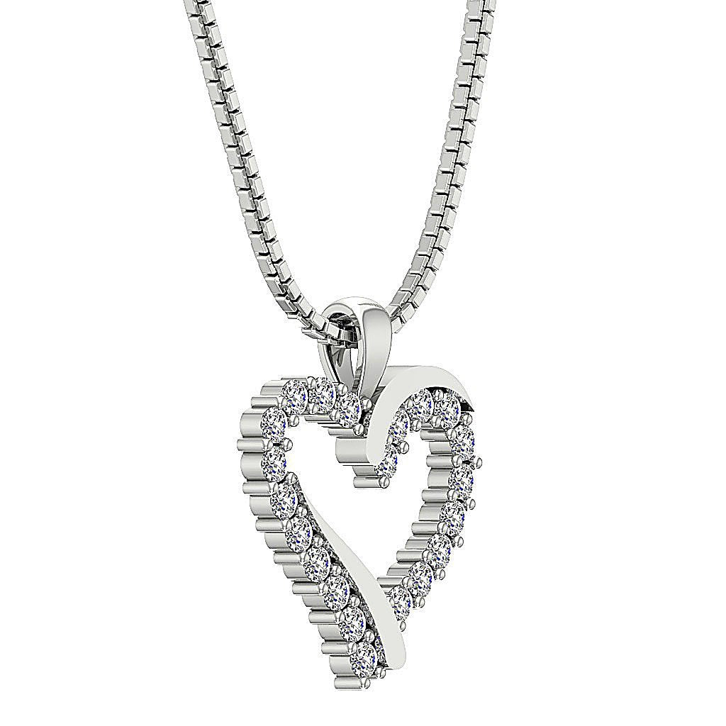 DesignerProngSet14kWhiteGoldAnniversaryPendants