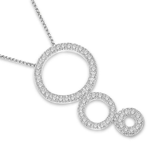VVS1/VS1/SI1/I1 0.85 Ct Circle Of Love Engagement Pendants Natural Diamond 14k/18k Yellow Gold Prong Set