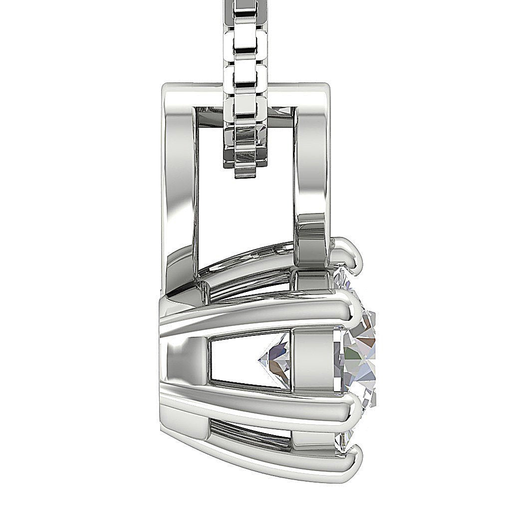 Solitaire Pendants 14k/18k White Gold VS1/SI1/I1 0.50 Ct Genuine Diamonds