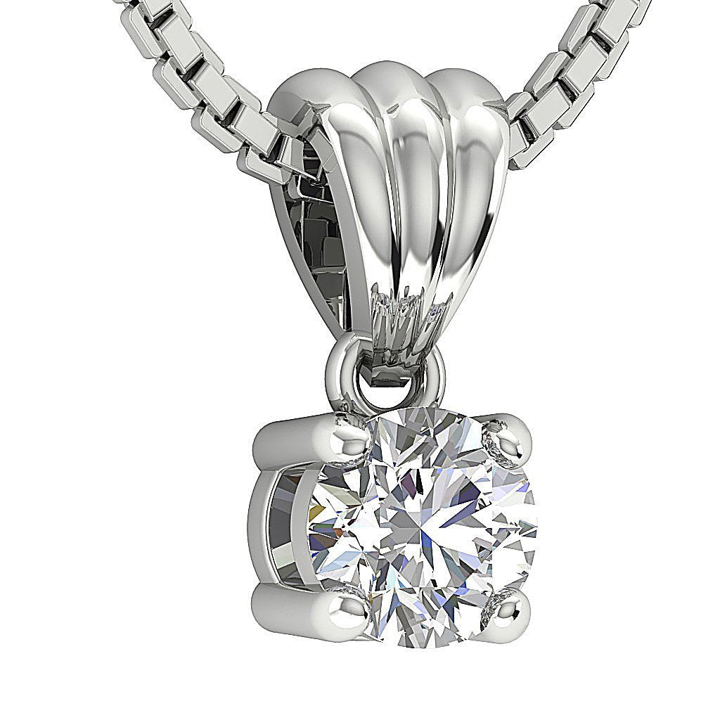 Solitaire Pendants 14k/18k Solid Gold VS1/SI1/I1 0.25 Ct Natural Diamonds Prong Set