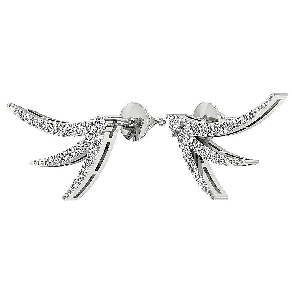 Round Diamond Fashion Anniversary Earrings SI1/I1 G 0.60 Ct 18k/14k White Gold Prong Set