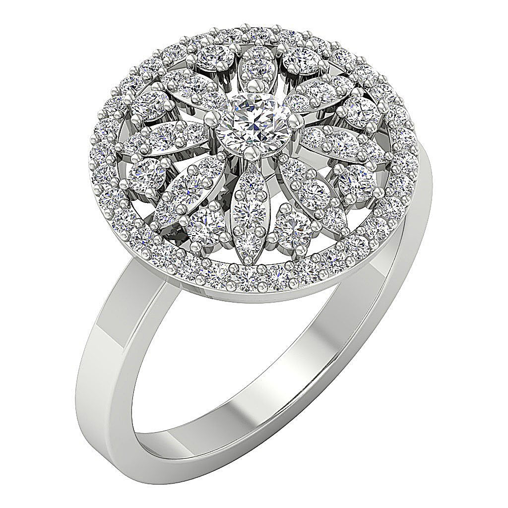 Prong Set 14k Yellow Gold Natural Diamond I1 G 1.15 Carat Right Hand Engagement Ring