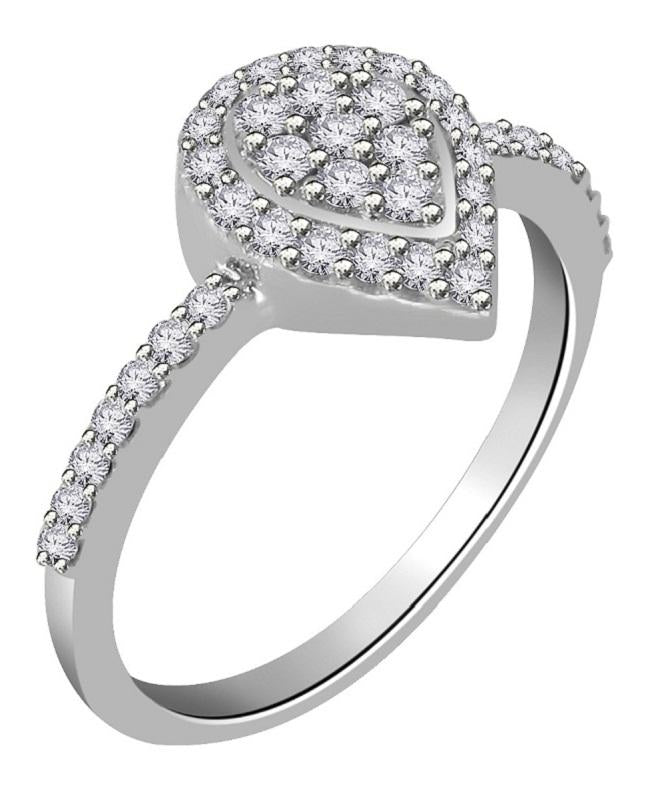 Designer Right Hand Wedding Ring Genuine Diamond I1 G 0.55 Ct 14k White Yellow Rose Gold Prong Set