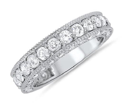 Designer Eternity Engagement Ring Prong Set SI1 G 2.50ct Natural Diamond 14k Rose Gold