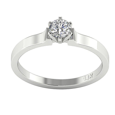 Genuine Diamond Designer Solitaire Wedding Ring I1 G 0.40 Ct 14K Yellow Gold Prong Set