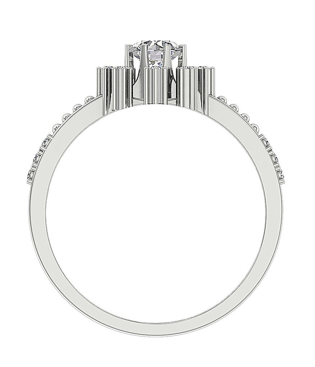 Accent Solitaire Anniversary Ring Round Diamond 14k Yellow Gold I1 G 0.60 Ct Prong Set