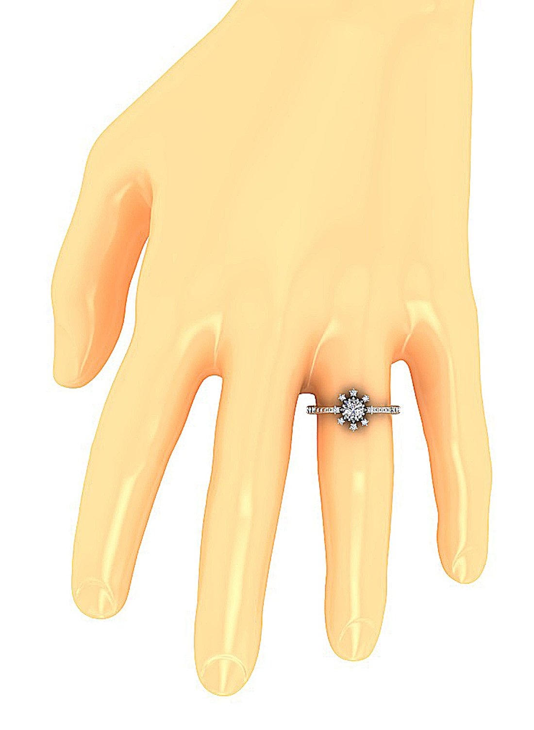 Accent Solitaire Anniversary Ring Round Diamond 14k Yellow Gold I1 G 0.60 Ct Prong Set