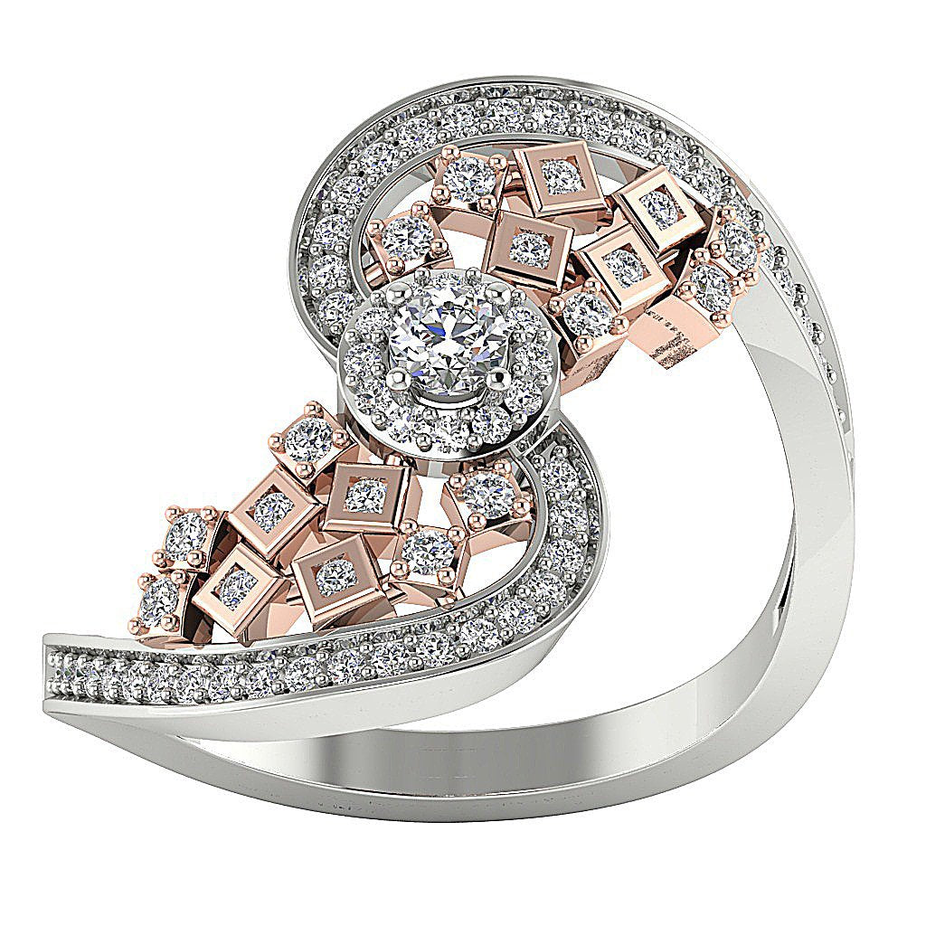 14k Solid Gold Accent Solitaire Halo Engagement Ring Natural Diamond I1 G 0.65 Ct Prong Bezel Set
