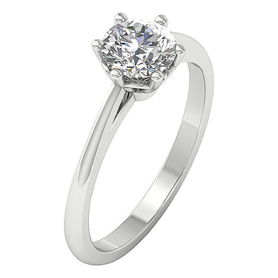 Designer Solitaire Anniversary Ring Round Diamond I1 G 1.00 Ct 14K Solid Gold Prong Set