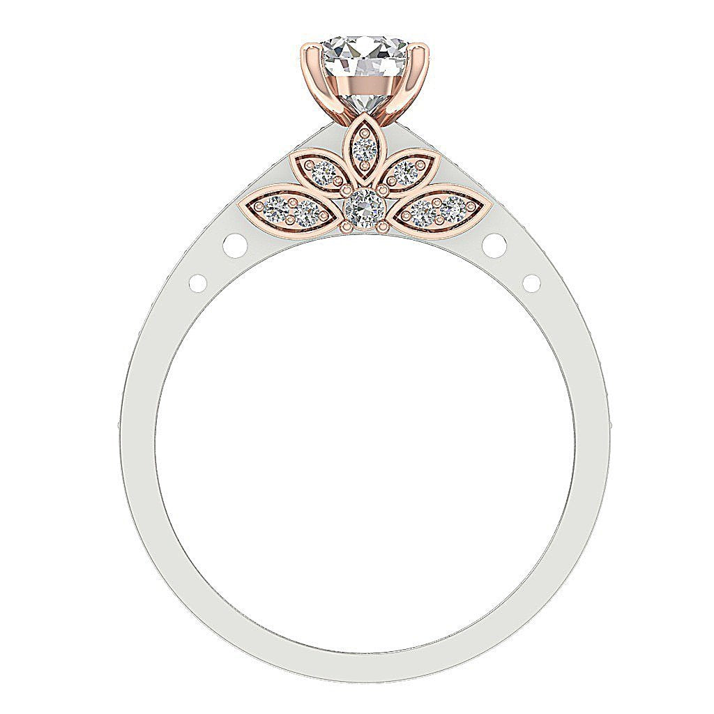Accent With Solitaire Anniversary Natural Diamond Ring I1 G 1.10 Ct 14k Solid Gold