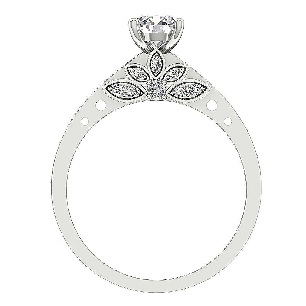 Accent With Solitaire Anniversary Natural Diamond Ring I1 G 1.10 Ct 14k Solid Gold
