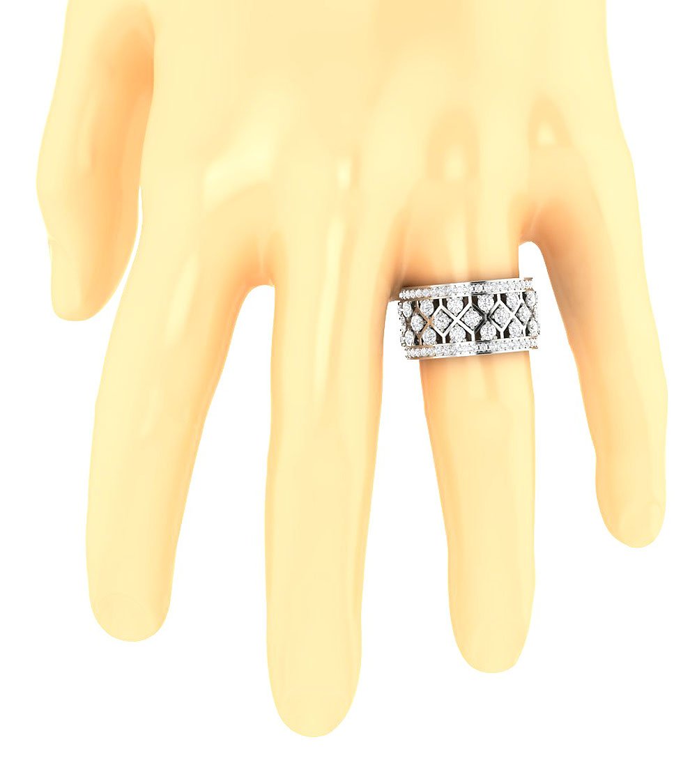 SI1 G 3.50 ct Designer Wedding Eternity Ring Natural Diamond 14k Yellow Gold
