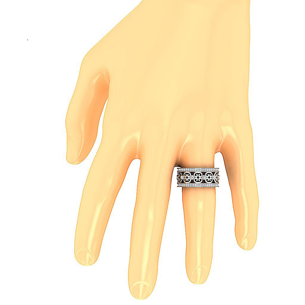 Eternity Engagement Ring I1 G 1.00 Ct 14k Solid Gold Natural Diamond Prong Bezel Set 10.20 MM